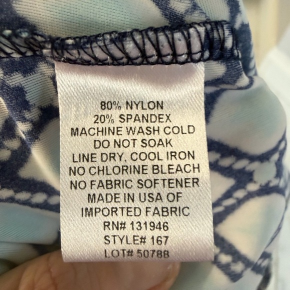 Jude Connally Womens XS (stretchy! prob fits small) navy aqua geometric mini - Picture 9 of 9